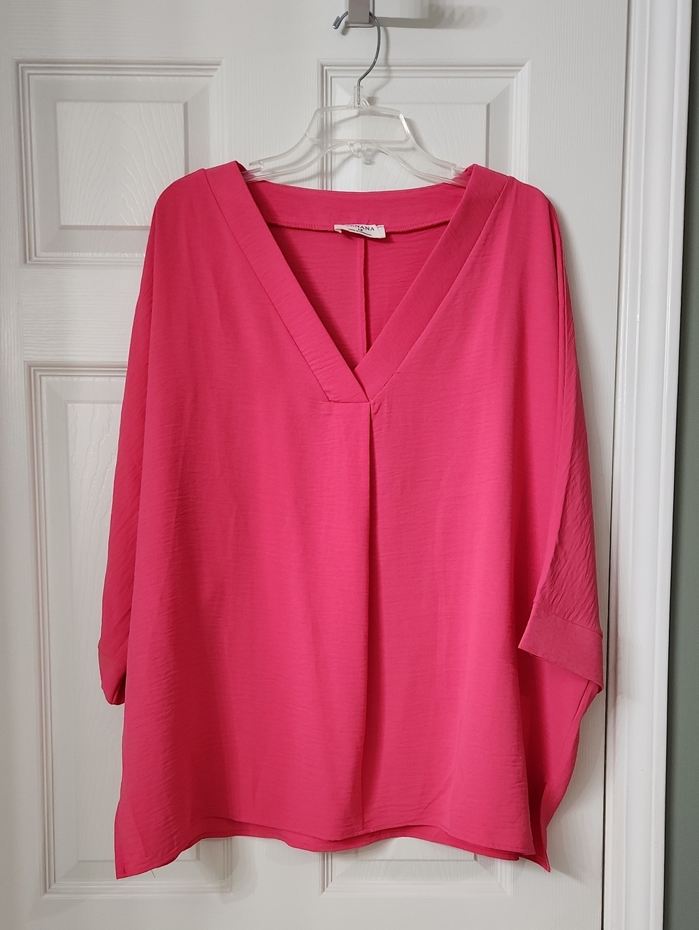 Zenana Hot Pink V-Neck Dolman Tunic
